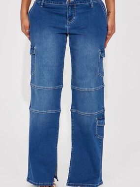 Fashion Nova Blue Panel Cargo Women’s Jeans